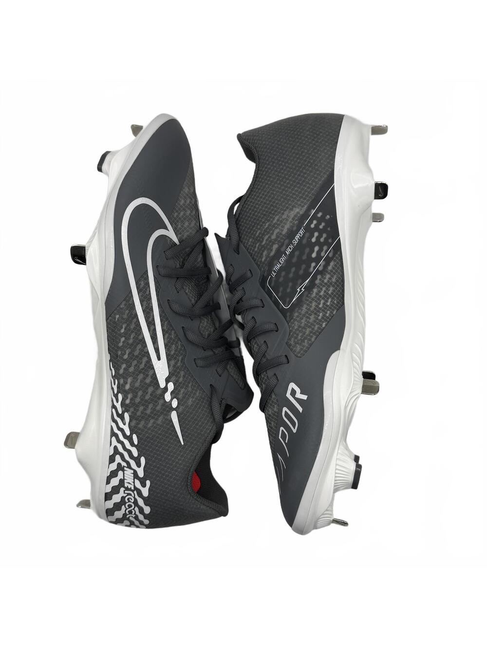 Nike React Vapor Ultrafly Elite 4 Baseball Cleats Grey Mens Sz 8.5 DA0701-002